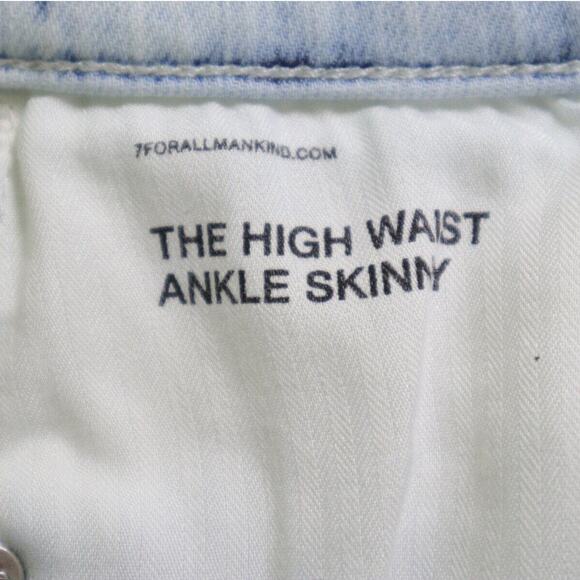 7 For All Mankind Size 27 High Waist Ankle Skinny Jeans Ocean White - Picture 11 of 12